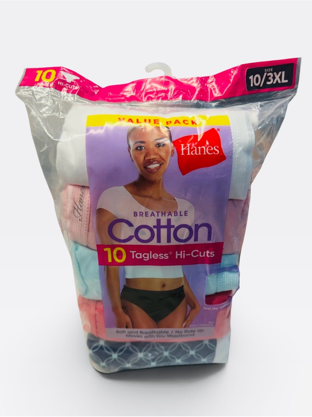 10 Hanes Cotton High-Cut Women’s Underwear NWT Plus Size 3X